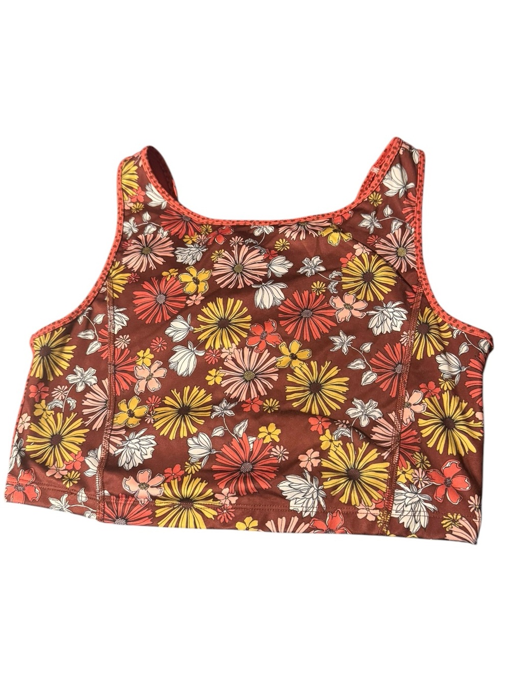 Floral High Neck/Low Back Sports Bra